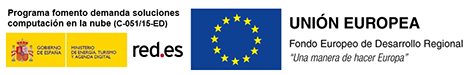 Programa fomento demanda solución en la nube (C-051/15-ED) Gobierno de España - Ministerio de Energía Turismo y Agenda Digital red.es - Unión Europea, Fondo Europeo de Desarrollo Regional, "Una manera de hacer Europa"